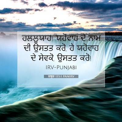 Picture 07 - ਜ਼ਬੂਰ 135:1 PANIRV - ਹਲਲੂਯਾਹ! ਯਹੋਵਾਹ ਦੇ - Bible Verse Picture