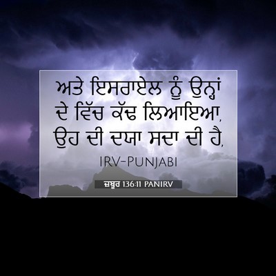 Picture 07 - ਜ਼ਬੂਰ 136:11 PANIRV - ਅਤੇ ਇਸਰਾਏਲ ਨੂੰ - Bible Verse Picture