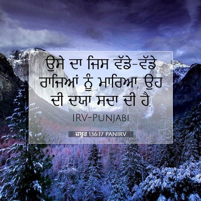 Picture 07 - ਜ਼ਬੂਰ 136:17 PANIRV - ਉਸੇ ਦਾ ਜਿਸ - Bible Verse Picture