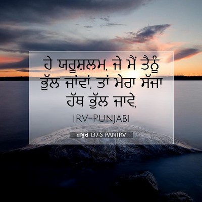 Picture 07 - ਜ਼ਬੂਰ 137:5 PANIRV - ਹੇ ਯਰੂਸ਼ਲਮ, ਜੇ ਮੈਂ - Bible Verse Picture