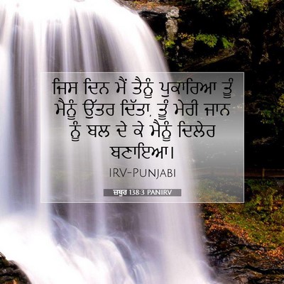 Picture 07 - ਜ਼ਬੂਰ 138:3 PANIRV - ਜਿਸ ਦਿਨ ਮੈਂ ਤੈਨੂੰ - Bible Verse Picture
