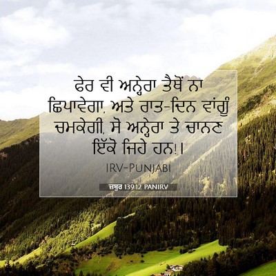 Picture 07 - ਜ਼ਬੂਰ 139:12 PANIRV - ਫੇਰ ਵੀ ਅਨ੍ਹੇਰਾ - Bible Verse Picture