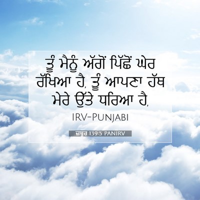 Picture 07 - ਜ਼ਬੂਰ 139:5 PANIRV - ਤੂੰ ਮੈਨੂੰ ਅੱਗੋਂ - Bible Verse Picture