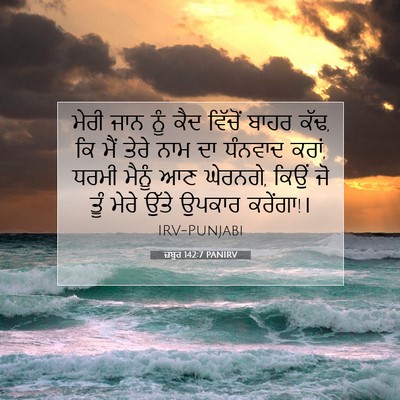 Picture 07 - ਜ਼ਬੂਰ 142:7 PANIRV - ਮੇਰੀ ਜਾਨ ਨੂੰ ਕੈਦ - Bible Verse Picture