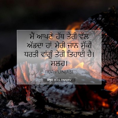Picture 07 - ਜ਼ਬੂਰ 143:6 PANIRV - ਮੈਂ ਆਪਣੇ ਹੱਥ ਤੇਰੀ - Bible Verse Picture