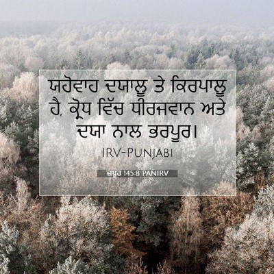 Picture 07 - ਜ਼ਬੂਰ 145:8 PANIRV - ਯਹੋਵਾਹ ਦਯਾਲੂ ਤੇ - Bible Verse Picture
