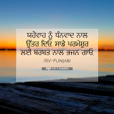 Picture 07 - ਜ਼ਬੂਰ 147:7 PANIRV - ਯਹੋਵਾਹ ਨੂੰ ਧੰਨਵਾਦ - Bible Verse Picture