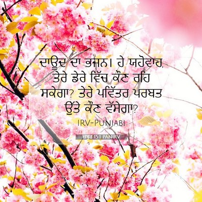 Picture 07 - ਜ਼ਬੂਰ 15:1 PANIRV - ਦਾਊਦ ਦਾ ਭਜਨ। ਹੇ - Bible Verse Picture