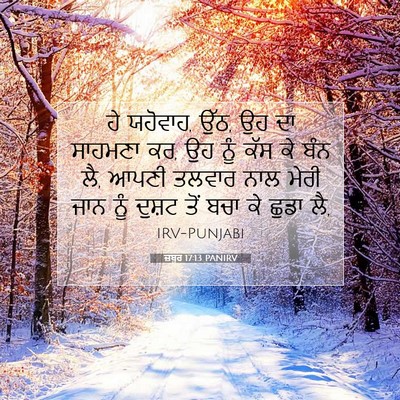 Picture 07 - ਜ਼ਬੂਰ 17:13 PANIRV - ਹੇ ਯਹੋਵਾਹ, ਉੱਠ, ਉਹ - Bible Verse Picture