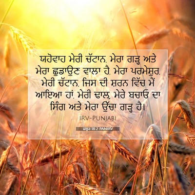 Picture 07 - ਜ਼ਬੂਰ 18:2 PANIRV - ਯਹੋਵਾਹ ਮੇਰੀ ਚੱਟਾਨ, - Bible Verse Picture