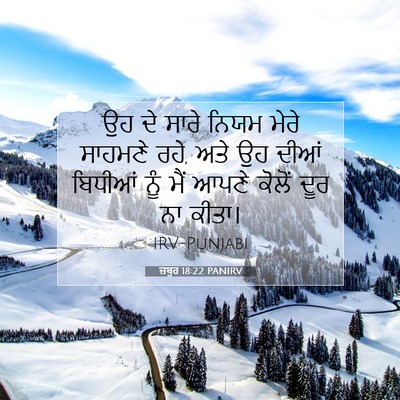 Picture 07 - ਜ਼ਬੂਰ 18:22 PANIRV - ਉਹ ਦੇ ਸਾਰੇ ਨਿਯਮ - Bible Verse Picture