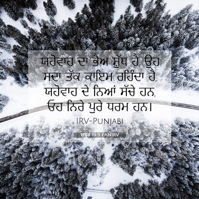 Picture 07 - ਜ਼ਬੂਰ 19:9 PANIRV - ਯਹੋਵਾਹ ਦਾ ਭੈਅ - Bible Verse Picture