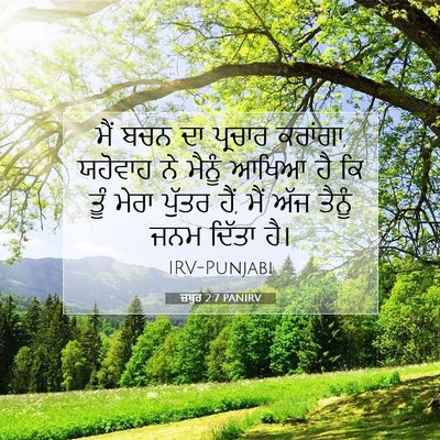 Picture 07 - ਜ਼ਬੂਰ 2:7 PANIRV - ਮੈਂ ਬਚਨ ਦਾ ਪ੍ਰਚਾਰ - Bible Verse Picture