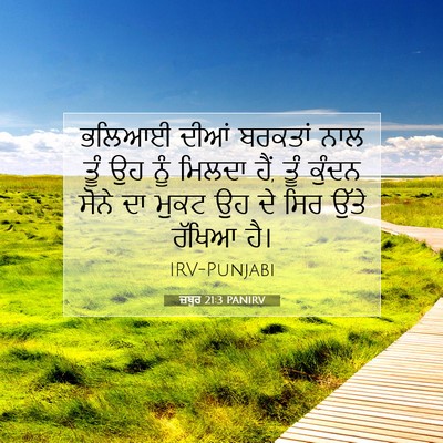 Picture 07 - ਜ਼ਬੂਰ 21:3 PANIRV - ਭਲਿਆਈ ਦੀਆਂ ਬਰਕਤਾਂ - Bible Verse Picture