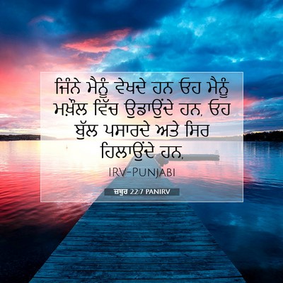 Picture 07 - ਜ਼ਬੂਰ 22:7 PANIRV - ਜਿੰਨੇ ਮੈਨੂੰ ਵੇਖਦੇ - Bible Verse Picture