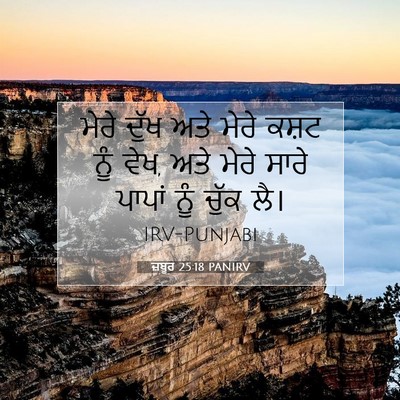 Picture 07 - ਜ਼ਬੂਰ 25:18 PANIRV - ਮੇਰੇ ਦੁੱਖ ਅਤੇ ਮੇਰੇ - Bible Verse Picture