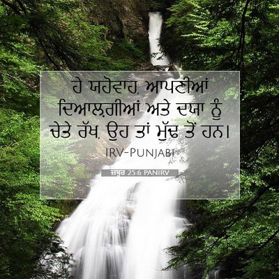 Picture 07 - ਜ਼ਬੂਰ 25:6 PANIRV - ਹੇ ਯਹੋਵਾਹ, ਆਪਣੀਆਂ - Bible Verse Picture