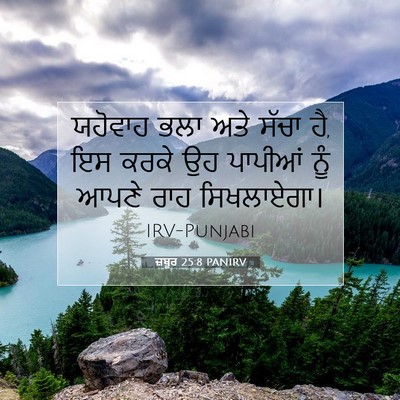 Picture 07 - ਜ਼ਬੂਰ 25:8 PANIRV - ਯਹੋਵਾਹ ਭਲਾ ਅਤੇ - Bible Verse Picture