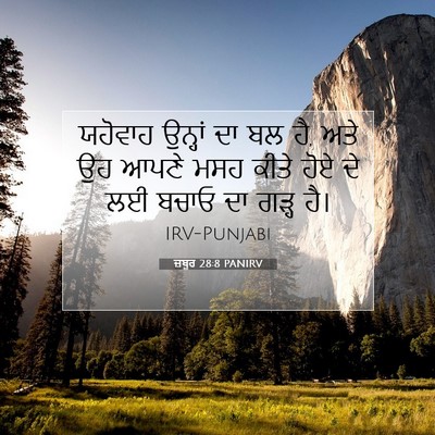 Picture 07 - ਜ਼ਬੂਰ 28:8 PANIRV - ਯਹੋਵਾਹ ਉਨ੍ਹਾਂ ਦਾ - Bible Verse Picture