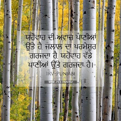 Picture 07 - ਜ਼ਬੂਰ 29:3 PANIRV - ਯਹੋਵਾਹ ਦੀ ਅਵਾਜ਼ - Bible Verse Picture