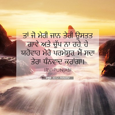 Picture 07 - ਜ਼ਬੂਰ 30:12 PANIRV - ਤਾਂ ਜੋ ਮੇਰੀ ਜਾਨ - Bible Verse Picture