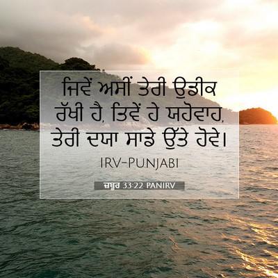 Picture 07 - ਜ਼ਬੂਰ 33:22 PANIRV - ਜਿਵੇਂ ਅਸੀਂ ਤੇਰੀ - Bible Verse Picture
