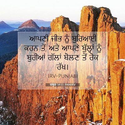 Picture 07 - ਜ਼ਬੂਰ 34:13 PANIRV - ਆਪਣੀ ਜੀਭ ਨੂੰ - Bible Verse Picture