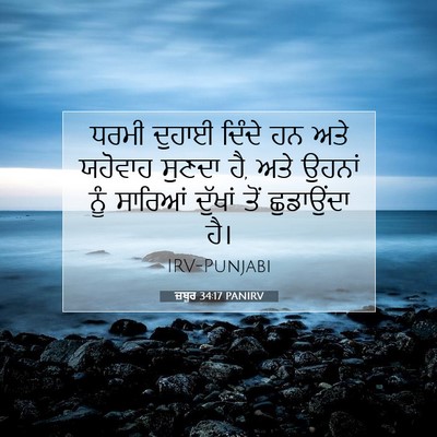 Picture 07 - ਜ਼ਬੂਰ 34:17 PANIRV - ਧਰਮੀ ਦੁਹਾਈ ਦਿੰਦੇ - Bible Verse Picture