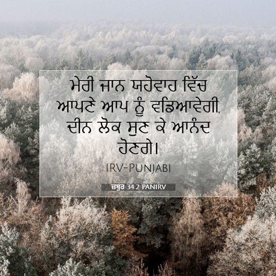 Picture 07 - ਜ਼ਬੂਰ 34:2 PANIRV - ਮੇਰੀ ਜਾਨ ਯਹੋਵਾਹ - Bible Verse Picture
