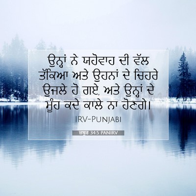 Picture 07 - ਜ਼ਬੂਰ 34:5 PANIRV - ਉਨ੍ਹਾਂ ਨੇ ਯਹੋਵਾਹ - Bible Verse Picture