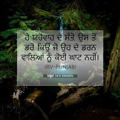 Picture 07 - ਜ਼ਬੂਰ 34:9 PANIRV - ਹੇ ਯਹੋਵਾਹ ਦੇ ਸੰਤੋ, - Bible Verse Picture