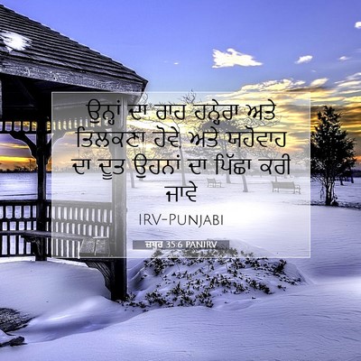 Picture 07 - ਜ਼ਬੂਰ 35:6 PANIRV - ਉਨ੍ਹਾਂ ਦਾ ਰਾਹ - Bible Verse Picture