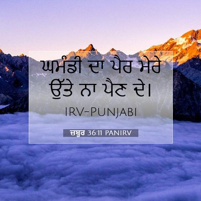 Picture 07 - ਜ਼ਬੂਰ 36:11 PANIRV - ਘਮੰਡੀ ਦਾ ਪੈਰ ਮੇਰੇ - Bible Verse Picture