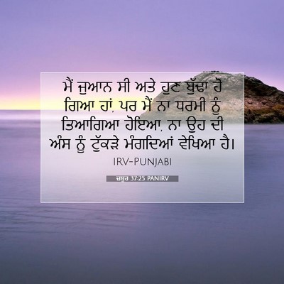 Picture 07 - ਜ਼ਬੂਰ 37:25 PANIRV - ਮੈਂ ਜੁਆਨ ਸੀ ਅਤੇ ਹੁਣ - Bible Verse Picture