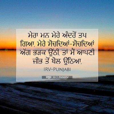 Picture 07 - ਜ਼ਬੂਰ 39:3 PANIRV - ਮੇਰਾ ਮਨ ਮੇਰੇ - Bible Verse Picture