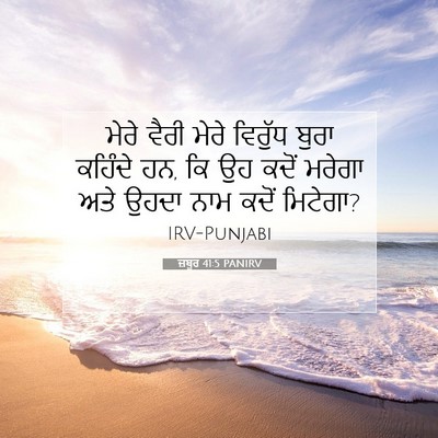 Picture 07 - ਜ਼ਬੂਰ 41:5 PANIRV - ਮੇਰੇ ਵੈਰੀ ਮੇਰੇ - Bible Verse Picture