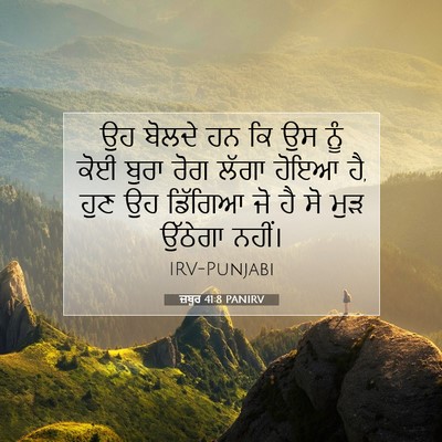 Picture 07 - ਜ਼ਬੂਰ 41:8 PANIRV - ਉਹ ਬੋਲਦੇ ਹਨ ਕਿ ਉਸ - Bible Verse Picture
