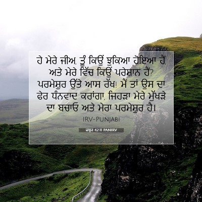 Picture 07 - ਜ਼ਬੂਰ 42:11 PANIRV - ਹੇ ਮੇਰੇ ਜੀਅ, ਤੂੰ - Bible Verse Picture