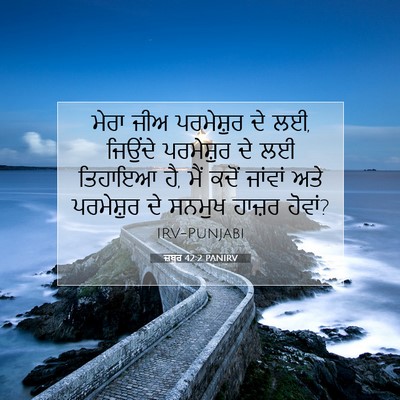 Picture 07 - ਜ਼ਬੂਰ 42:2 PANIRV - ਮੇਰਾ ਜੀਅ ਪਰਮੇਸ਼ੁਰ - Bible Verse Picture
