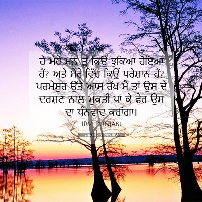 Picture 07 - ਜ਼ਬੂਰ 42:5 PANIRV - ਹੇ ਮੇਰੇ ਮਨ, ਤੂੰ - Bible Verse Picture