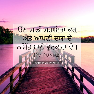 Picture 07 - ਜ਼ਬੂਰ 44:26 PANIRV - ਉੱਠ, ਸਾਡੀ ਸਹਾਇਤਾ - Bible Verse Picture