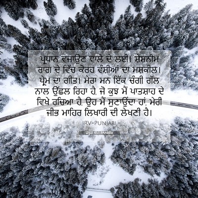 Picture 07 - ਜ਼ਬੂਰ 45:1 PANIRV - ਪ੍ਰਧਾਨ ਵਜਾਉਣ ਵਾਲੇ - Bible Verse Picture