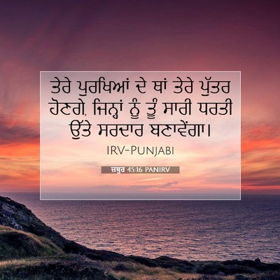 Picture 07 - ਜ਼ਬੂਰ 45:16 PANIRV - ਤੇਰੇ ਪੁਰਖਿਆਂ ਦੇ - Bible Verse Picture