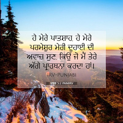 Picture 07 - ਜ਼ਬੂਰ 5:2 PANIRV - ਹੇ ਮੇਰੇ ਪਾਤਸ਼ਾਹ, ਹੇ - Bible Verse Picture