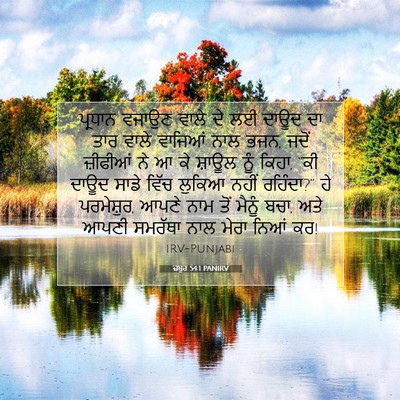 Picture 07 - ਜ਼ਬੂਰ 54:1 PANIRV - ਪ੍ਰਧਾਨ ਵਜਾਉਣ ਵਾਲੇ - Bible Verse Picture