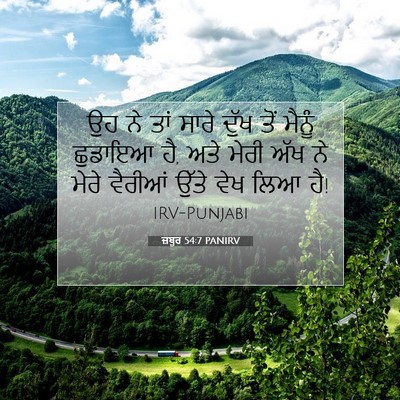 Picture 07 - ਜ਼ਬੂਰ 54:7 PANIRV - ਉਹ ਨੇ ਤਾਂ ਸਾਰੇ ਦੁੱਖ - Bible Verse Picture