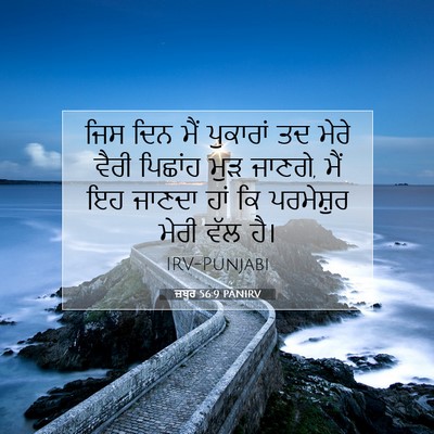 Picture 07 - ਜ਼ਬੂਰ 56:9 PANIRV - ਜਿਸ ਦਿਨ ਮੈਂ - Bible Verse Picture