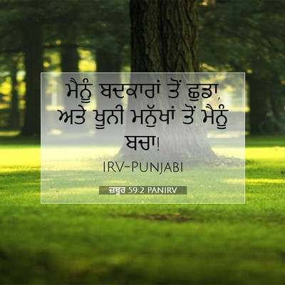 Picture 07 - ਜ਼ਬੂਰ 59:2 PANIRV - ਮੈਨੂੰ ਬਦਕਾਰਾਂ ਤੋਂ - Bible Verse Picture