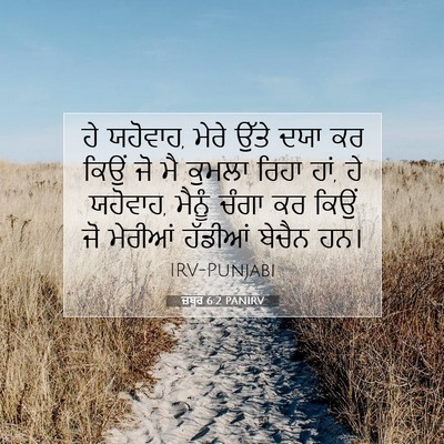 Picture 07 - ਜ਼ਬੂਰ 6:2 PANIRV - ਹੇ ਯਹੋਵਾਹ, ਮੇਰੇ - Bible Verse Picture