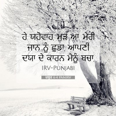 Picture 07 - ਜ਼ਬੂਰ 6:4 PANIRV - ਹੇ ਯਹੋਵਾਹ, ਮੁੜ ਆ, - Bible Verse Picture